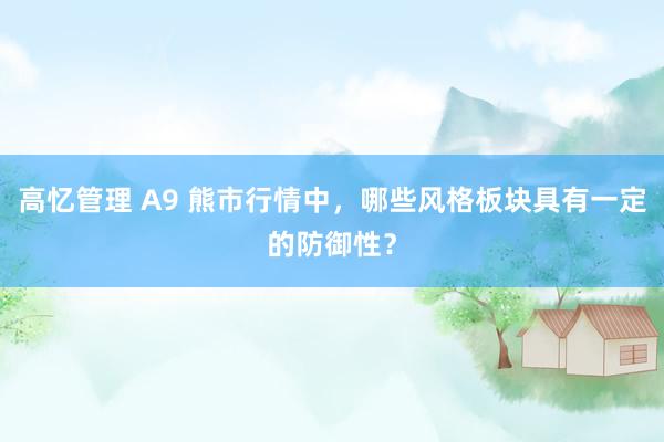 高忆管理 A9 熊市行情中，哪些风格板块具有一定的防御性？